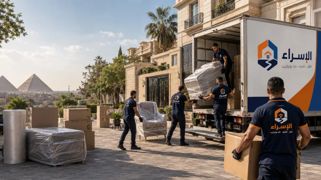 فريق شركة الإسراء أثناء نقل أثاث في المنيل