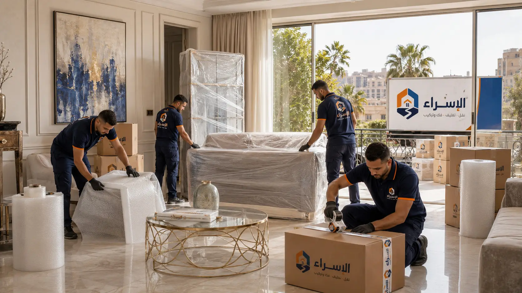 تغليف أثاث احترافي مع شركة الإسراء